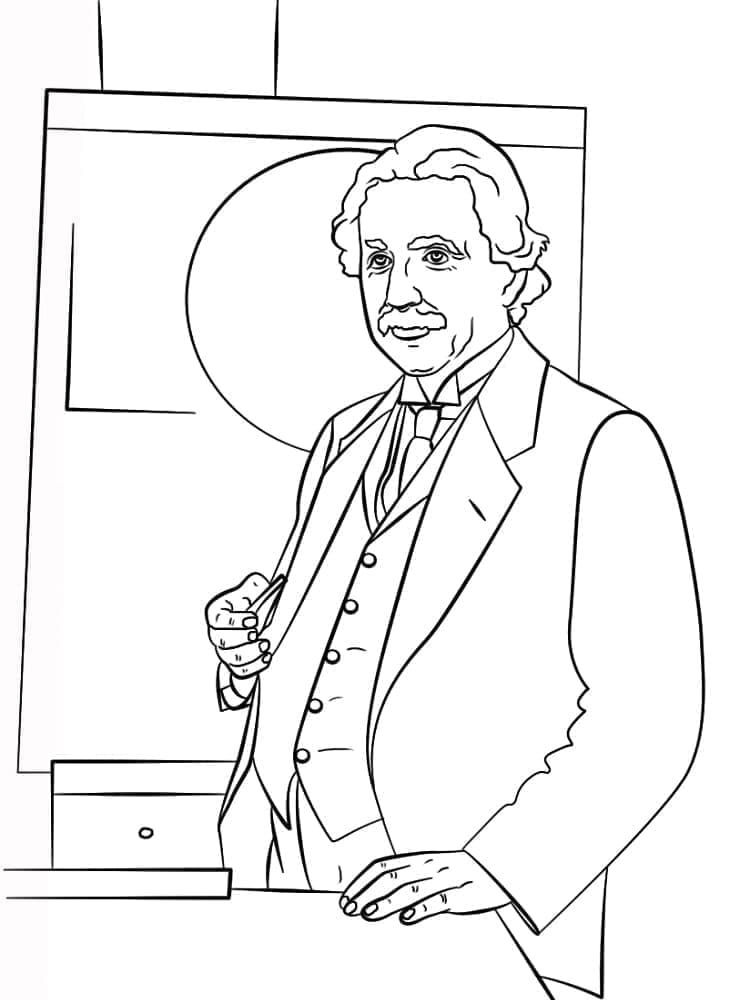 Desenho deFoto do Albert Einstein para colorir