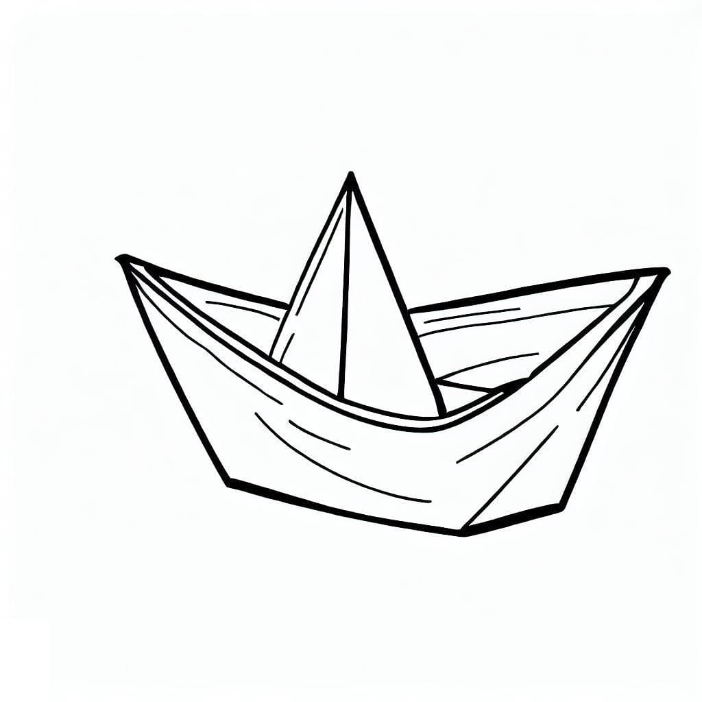 Desenho deFoto do Barco de Papel para colorir