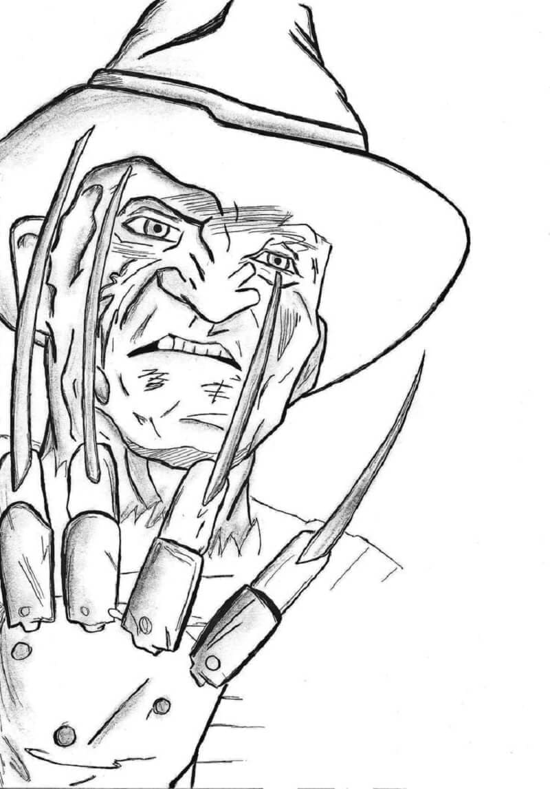 Desenho deFreddy Krueger Assustador para colorir