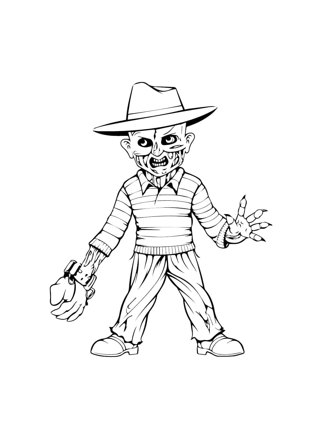 Desenho deFreddy Krueger Para Crianças para colorir