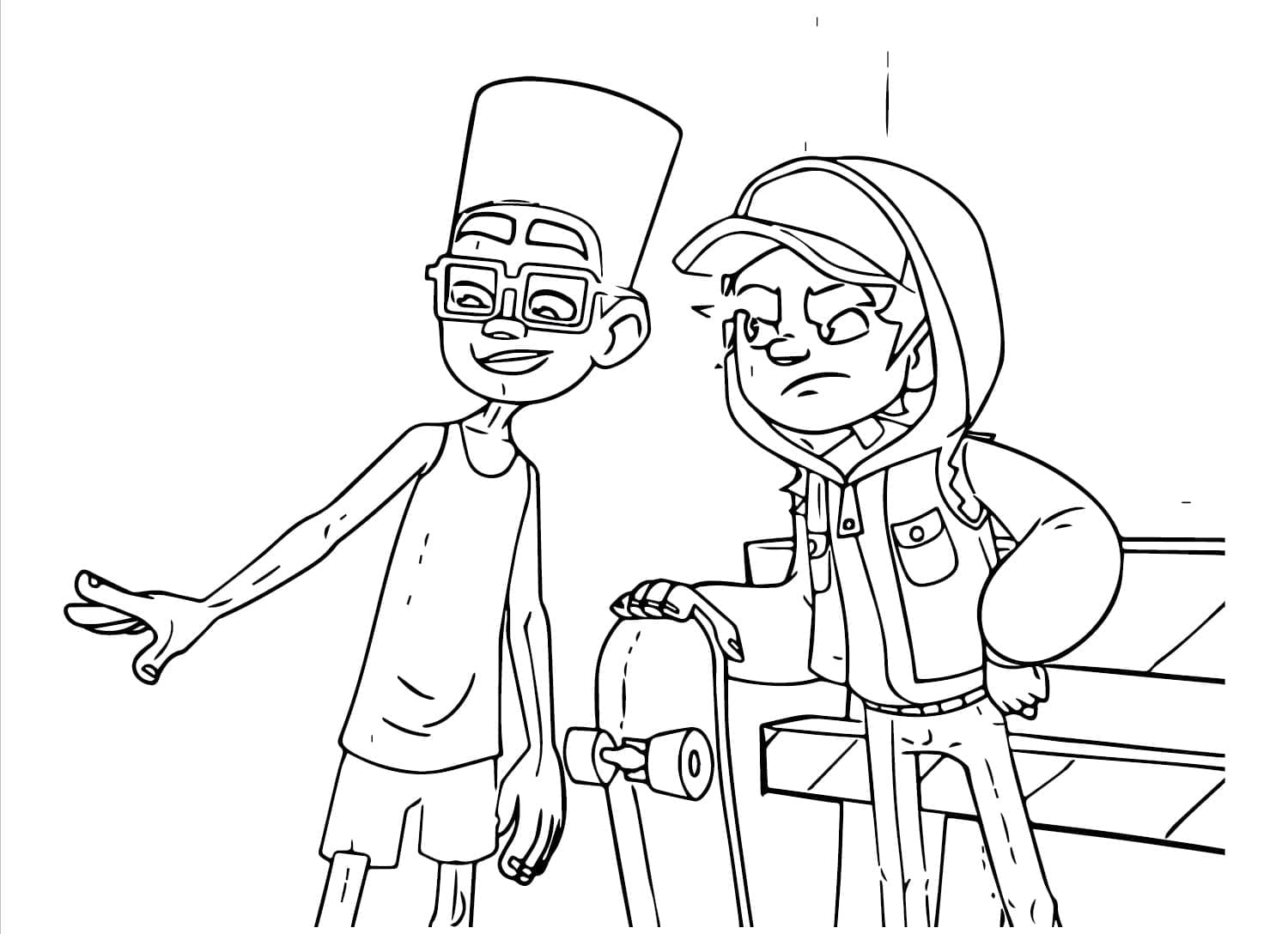 Desenho deFresh e Jake de Subway Surfers para colorir