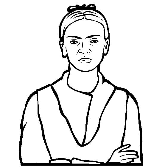 Desenho deFrida Kahlo 11 para colorir