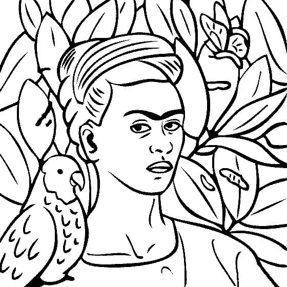 Desenho deFrida Kahlo 14 para colorir