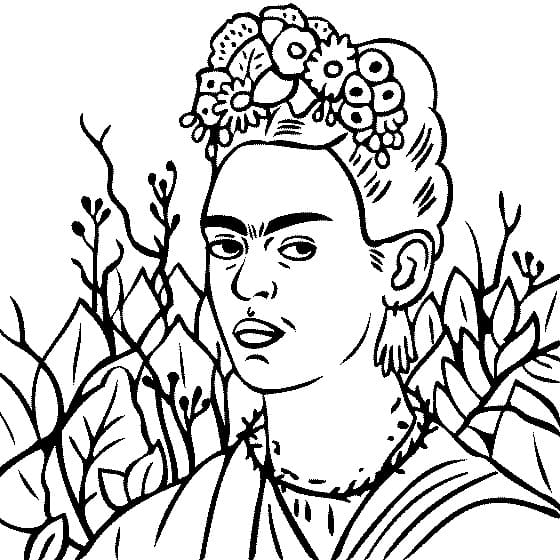 Desenho deFrida Kahlo 15 para colorir