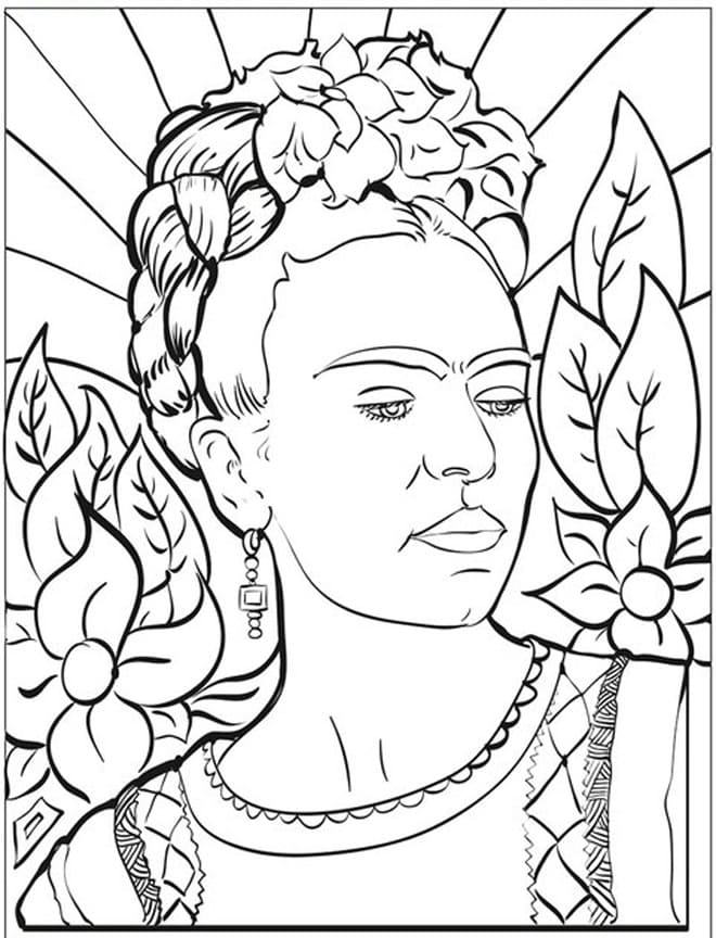 Desenho deFrida Kahlo 4 para colorir