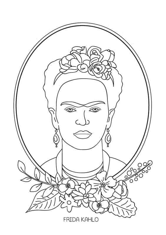 Desenho deFrida Kahlo 7 para colorir