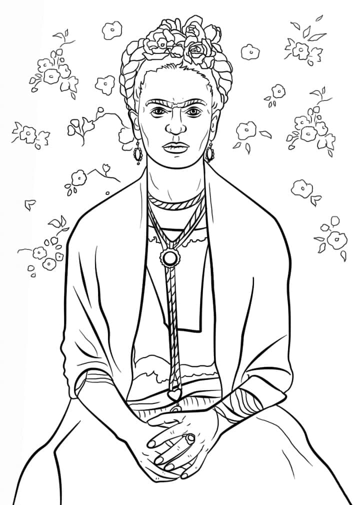 Desenho deFrida Kahlo 8 para colorir