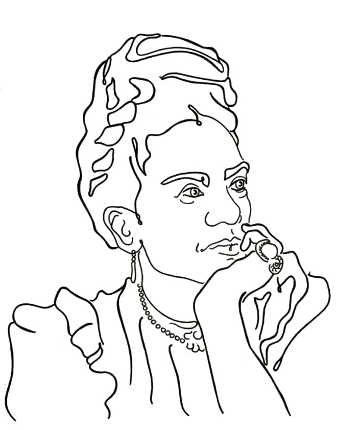 Desenho deFrida Kahlo 9 para colorir