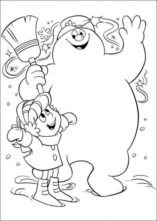 Desenho deFrosty e Karen para colorir