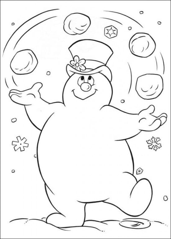 Desenho de Frosty Feliz para colorir