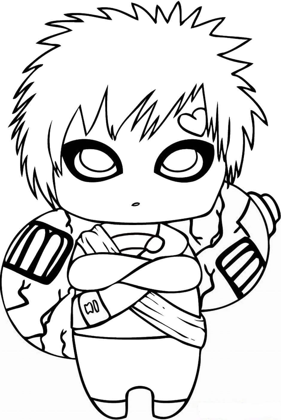 Desenho deGaara Chibi para colorir