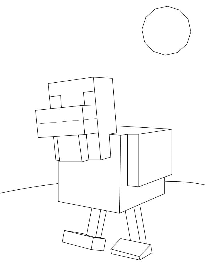 Desenho deGalinha de Minecraft para colorir