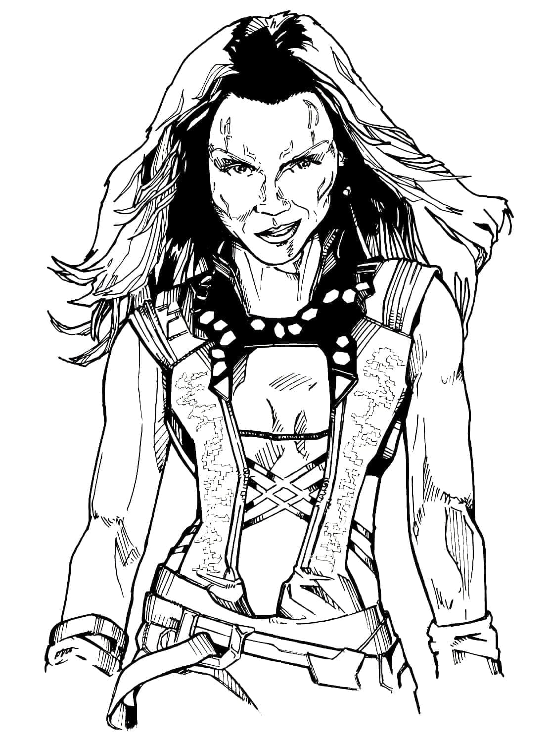 Desenho deGamora De Guardiões Da Galáxia para colorir