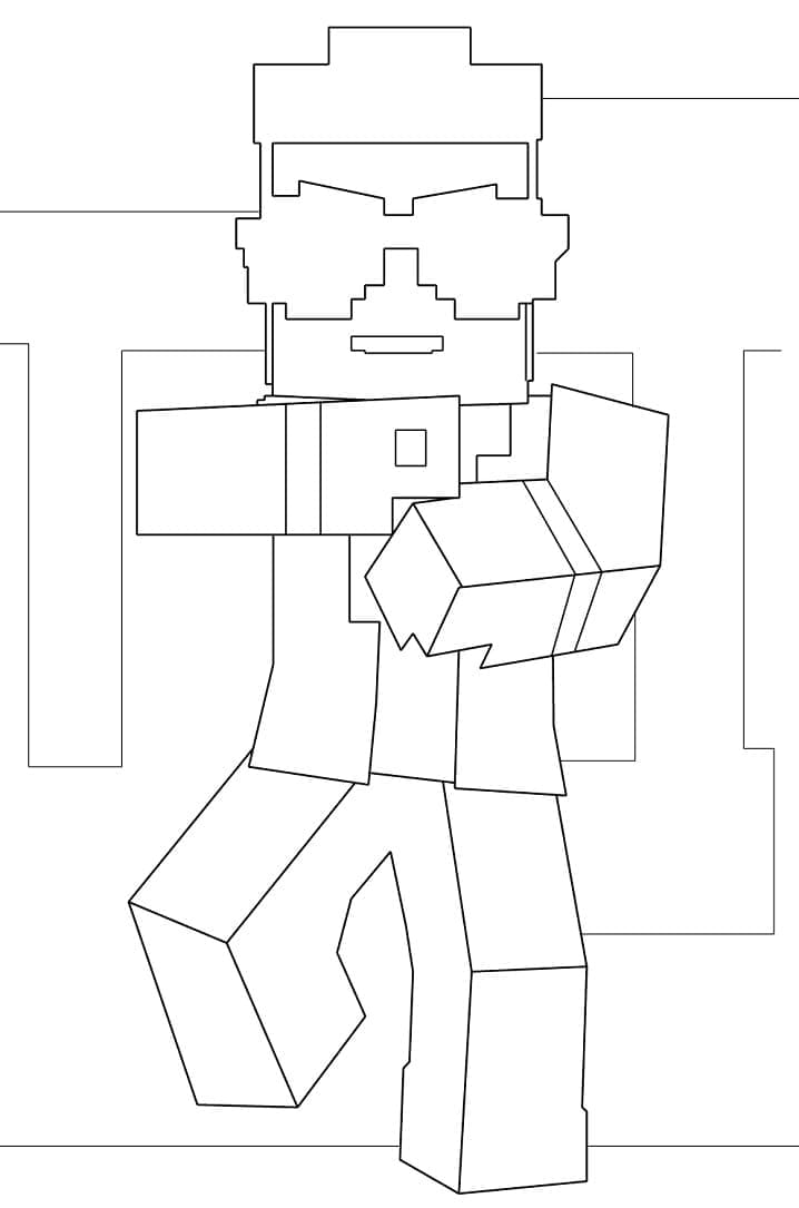 Desenho deGangnam Style Minecraft para colorir