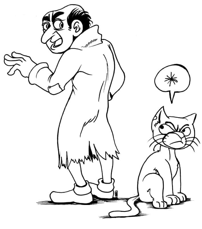 Desenho deGargamel e Gato para colorir