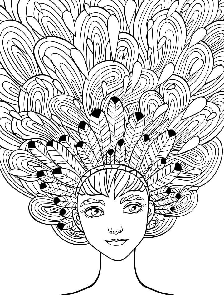 Desenho deGarota com Cabelo Fantástico para colorir