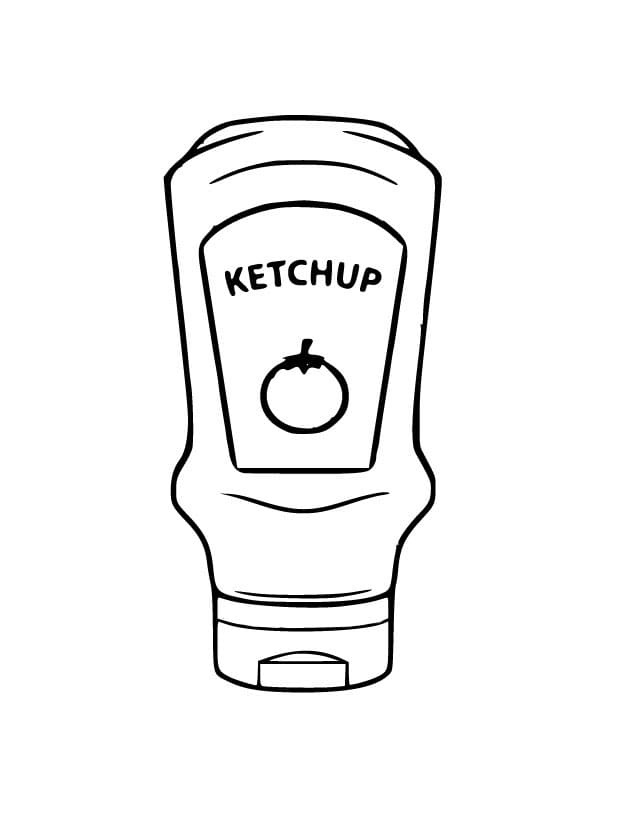 Desenho deGarrafa de Ketchup Grátis Para Crianças para colorir