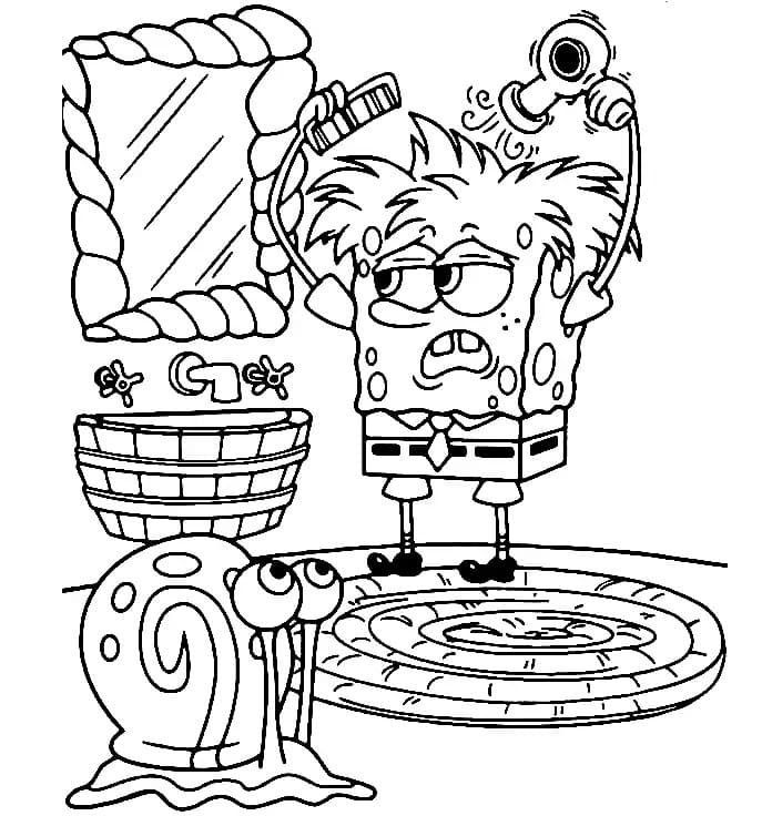 Desenho deGary e Bob Esponja para colorir