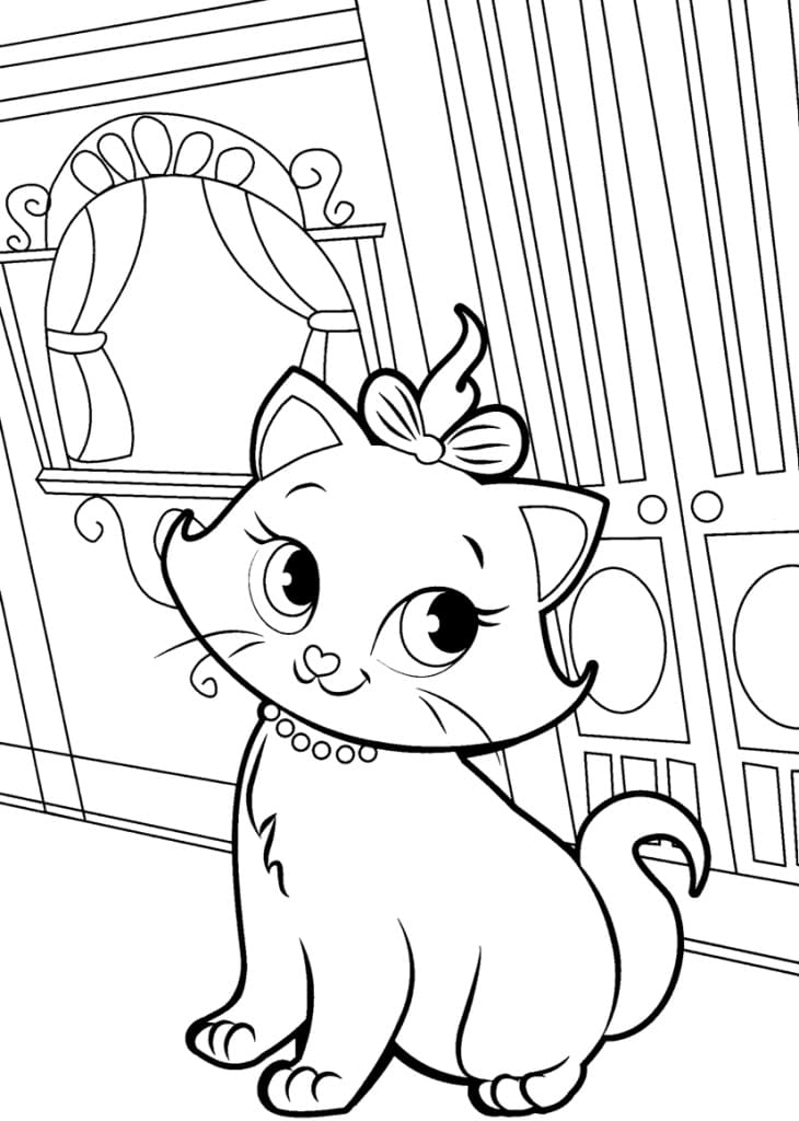 Desenho deGatinha Marie Aristogatas para colorir