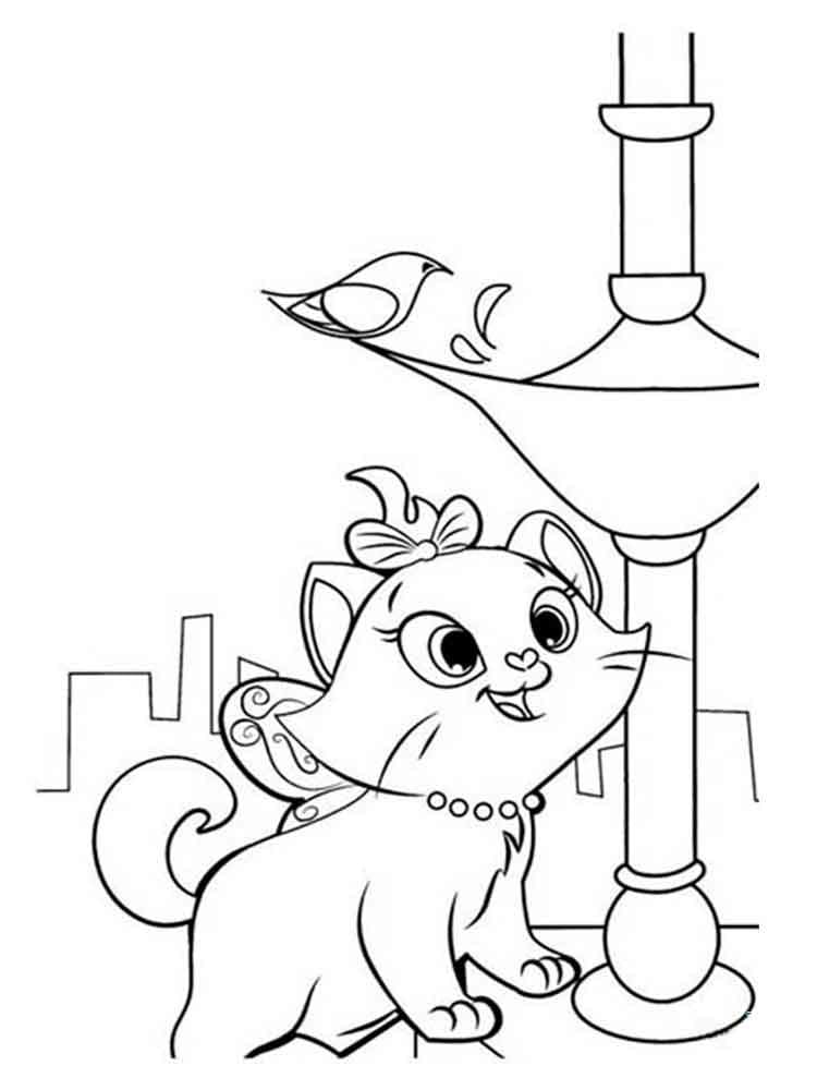 Desenho deGatinha Marie Curiosa para colorir