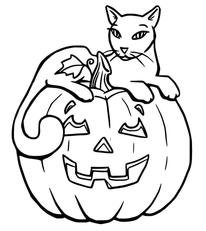 Desenho deGato de Halloween 7 para colorir