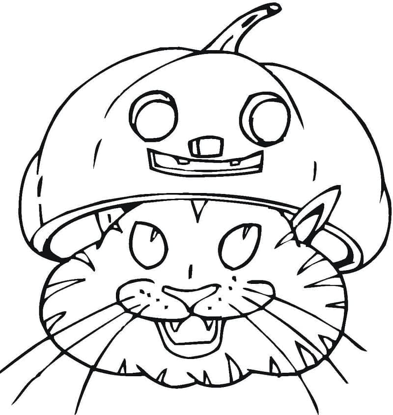 Desenho deGato de Halloween 9 para colorir