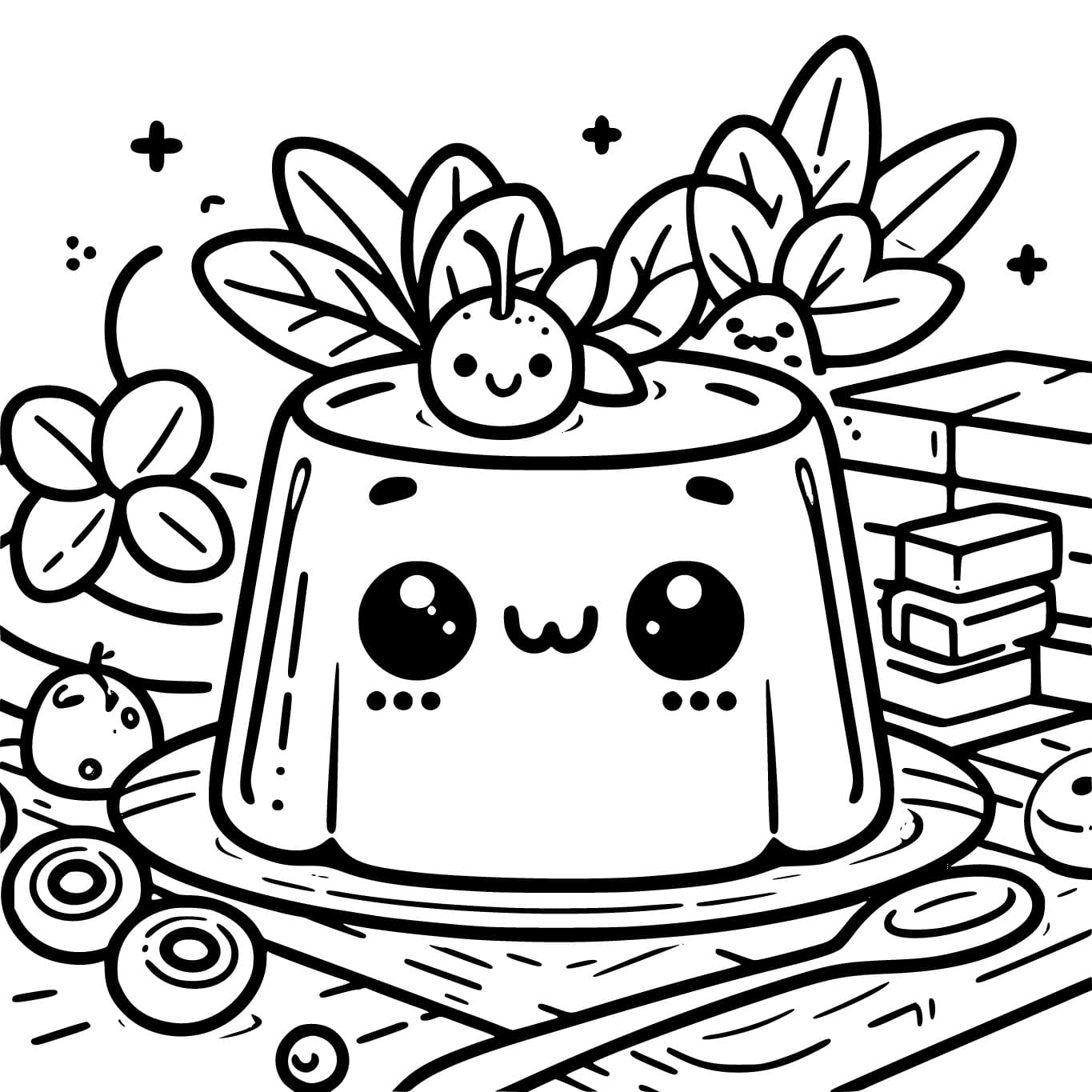 Desenho deGelatina Kawaii para colorir