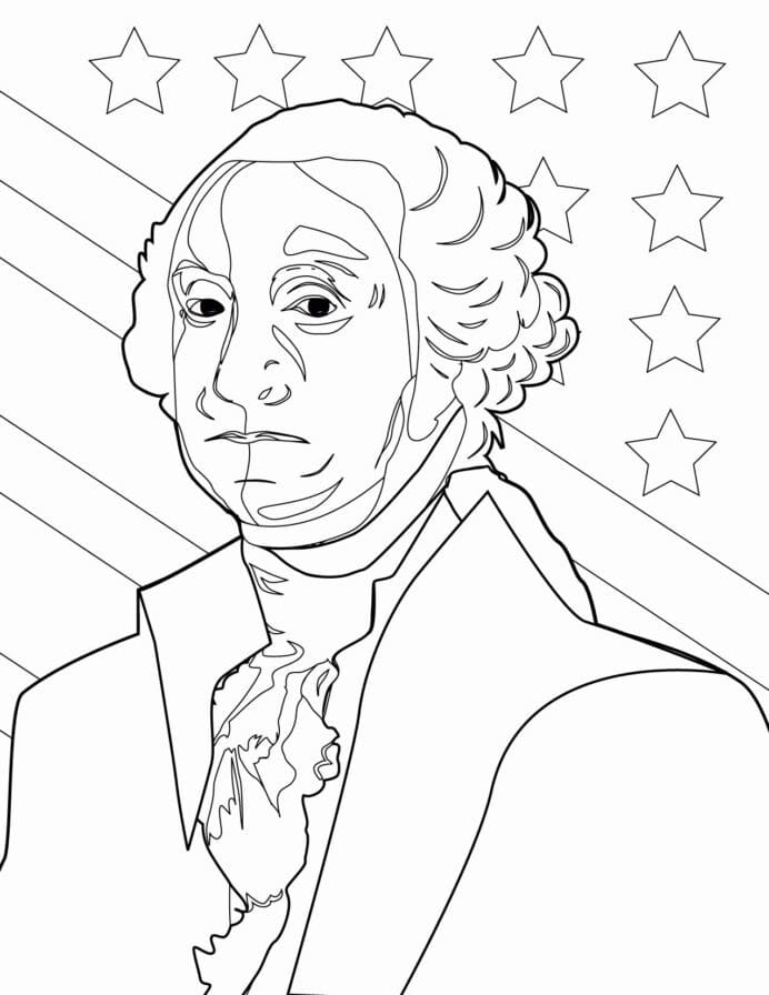 Desenho deGeorge Washington Imprimível para colorir