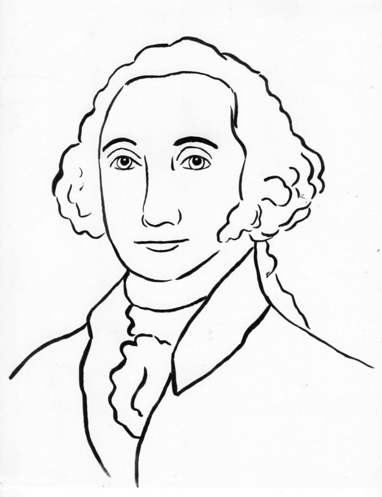 Desenho deGeorge Washington Sorridente para colorir