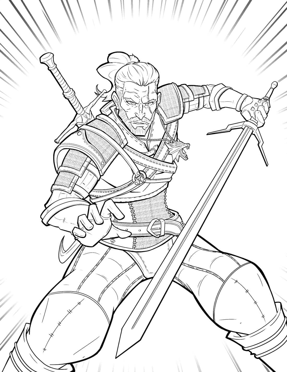 Desenho deGeralt para colorir