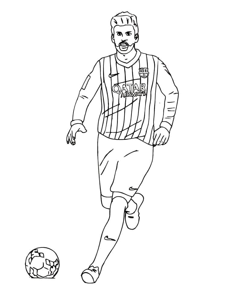 Desenho deGerard Pique Jogador de Futebol para colorir