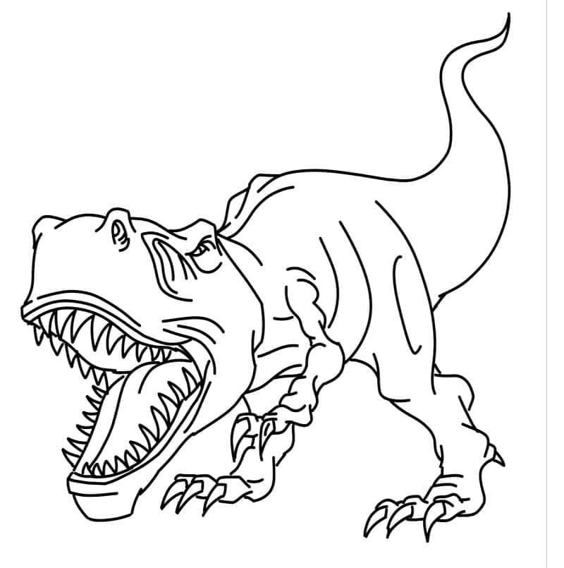 Desenho deGiganotossauro Rugindo para colorir