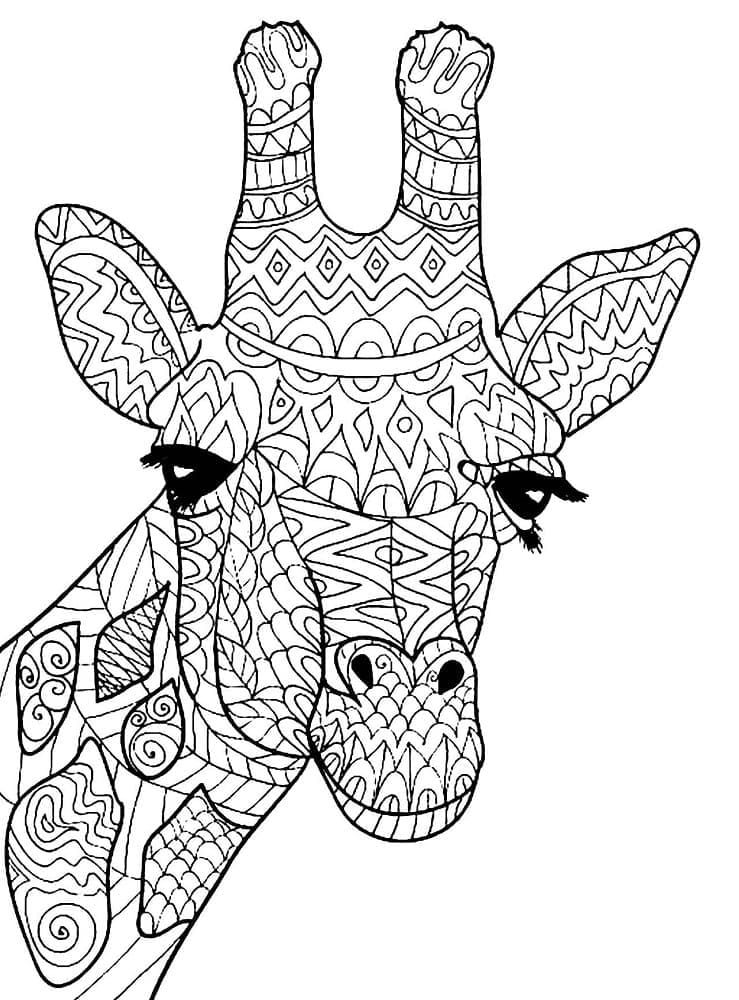 Desenho deGirafa Zentangle para colorir