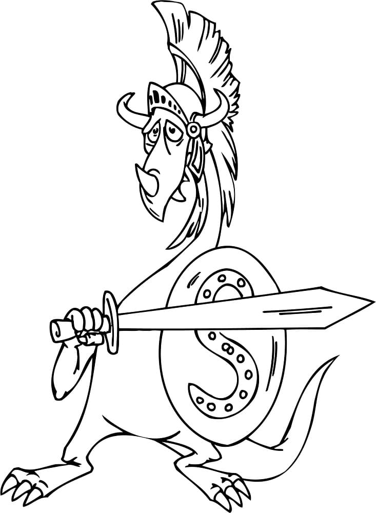 Desenho deGladiador Dragão para colorir