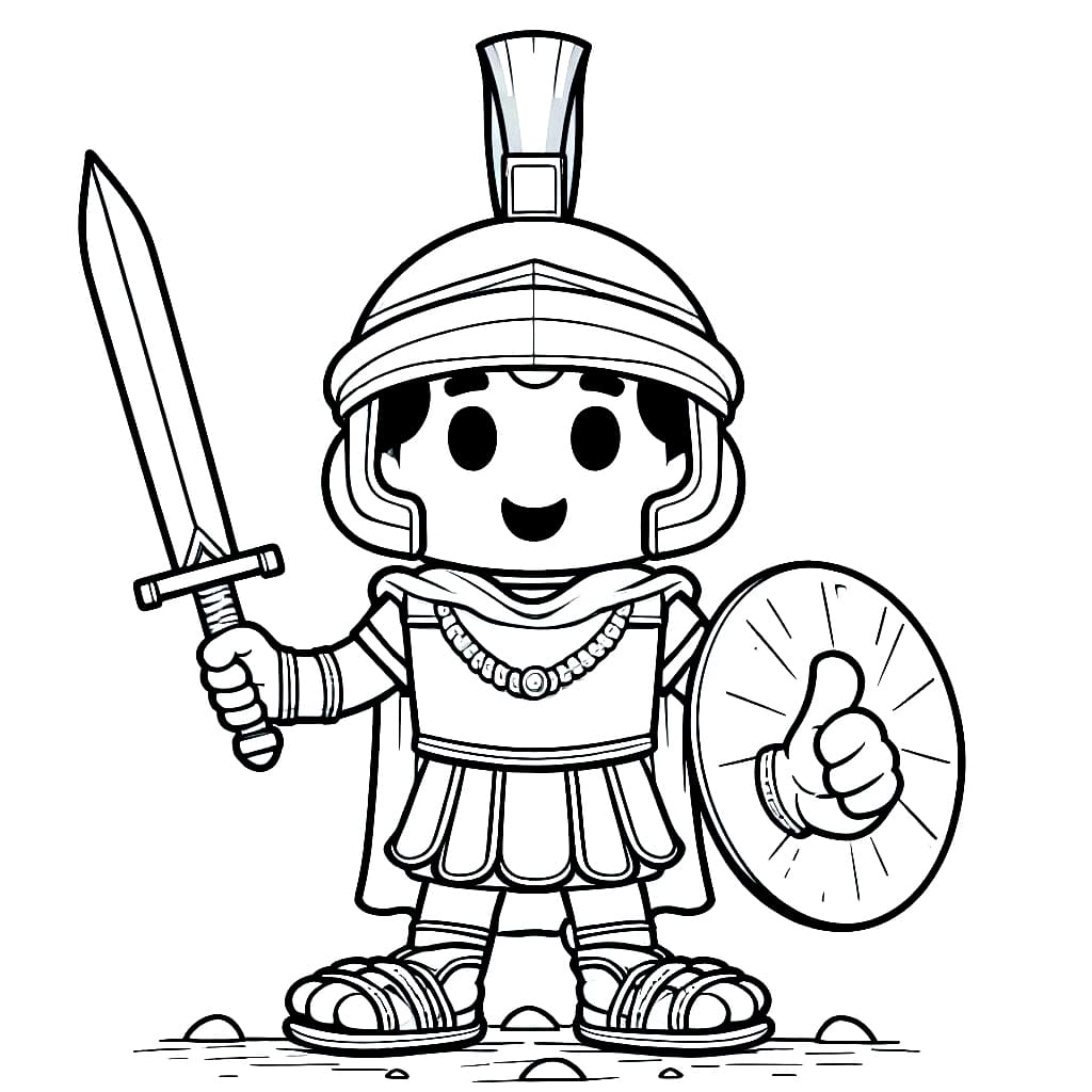 Desenho deGladiador Fofo para colorir