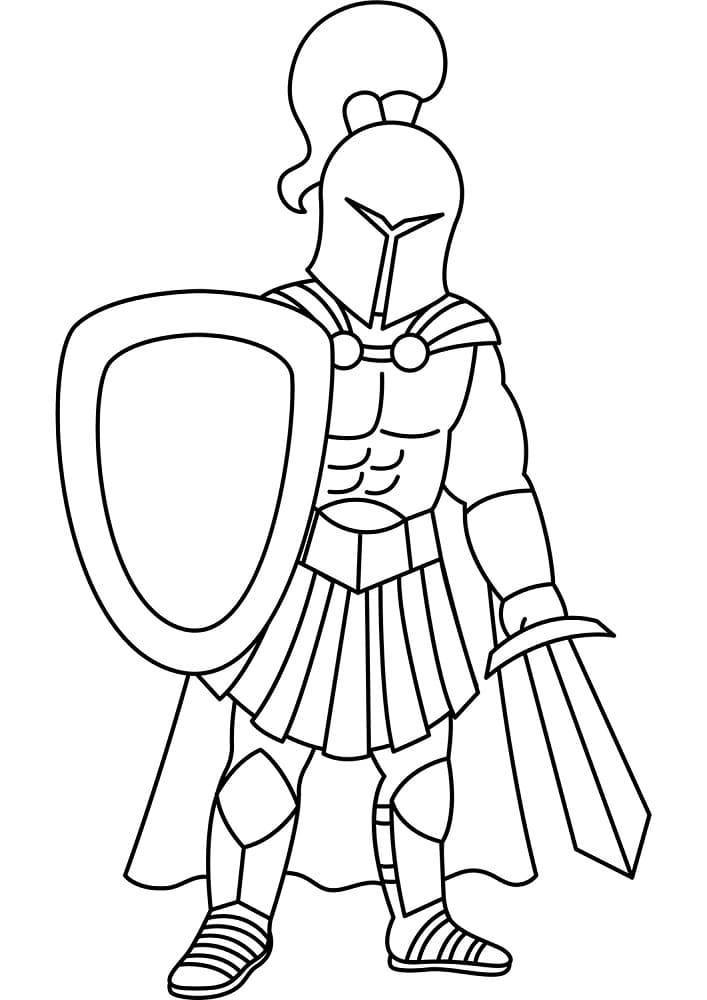 Desenho deGladiador Grátis para colorir