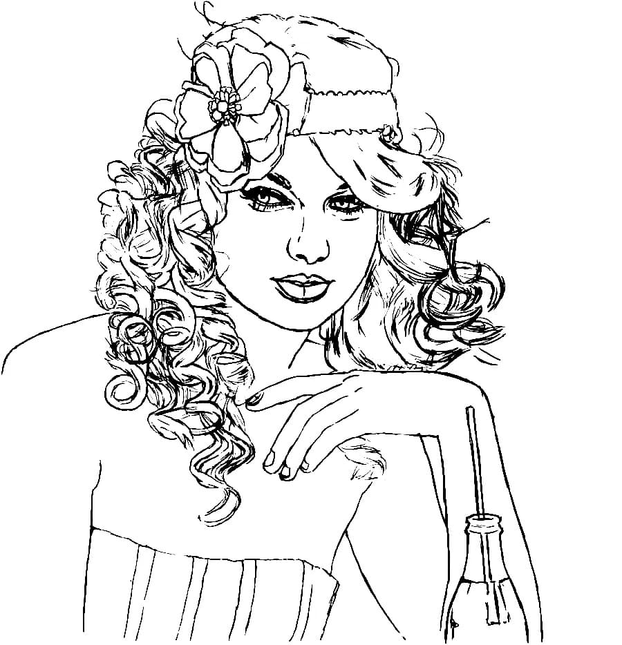 Desenho deGlamourosa Taylor Swift para colorir