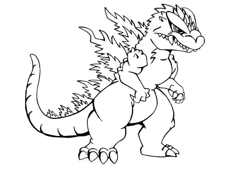 Desenho deGodzilla de Desenho Animado para colorir