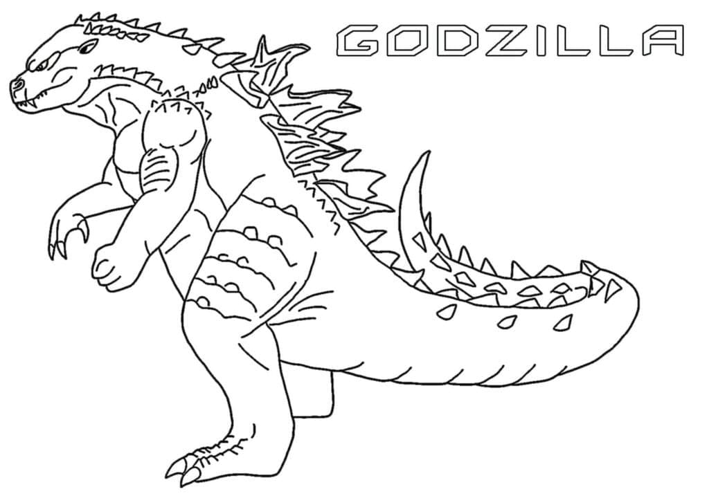 Desenho deGodzilla Grátis Para Crianças para colorir