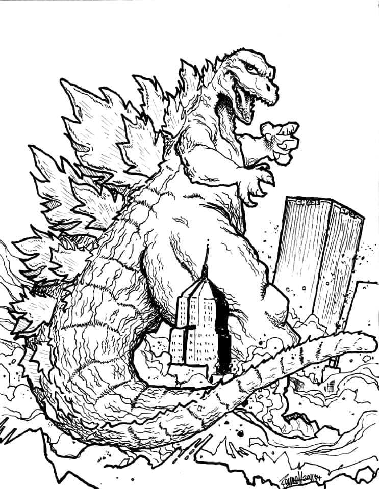 Desenho deGodzilla Imprimível para colorir