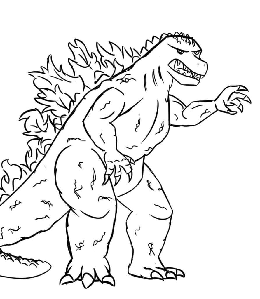 Desenho deGodzilla mal-humorado para colorir