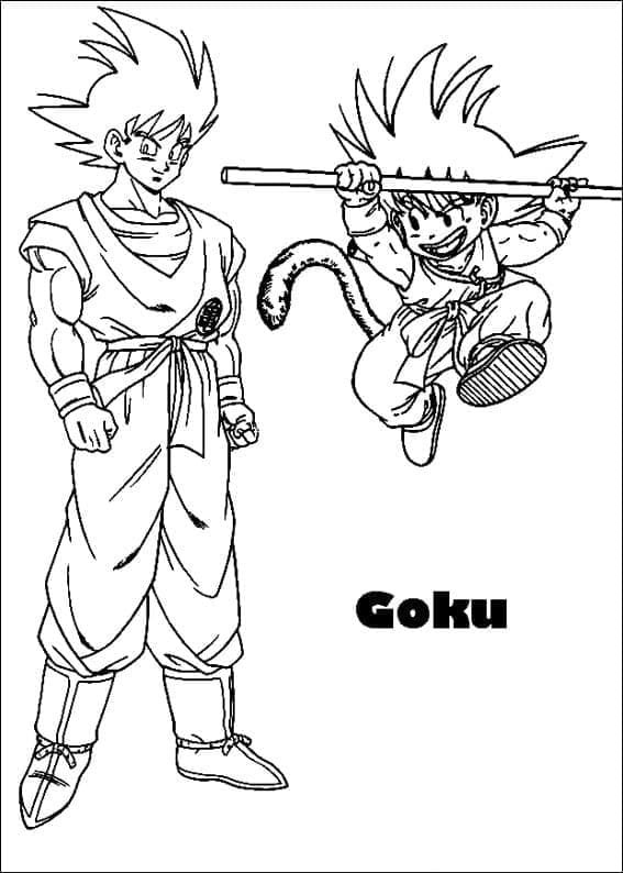 Desenho deGoku de Dragon Ball para colorir