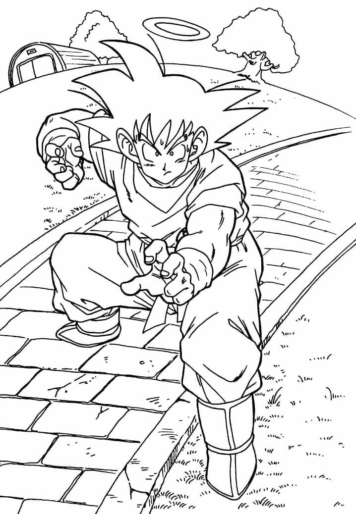 Desenho deGoku de Dragon Ball Z para colorir