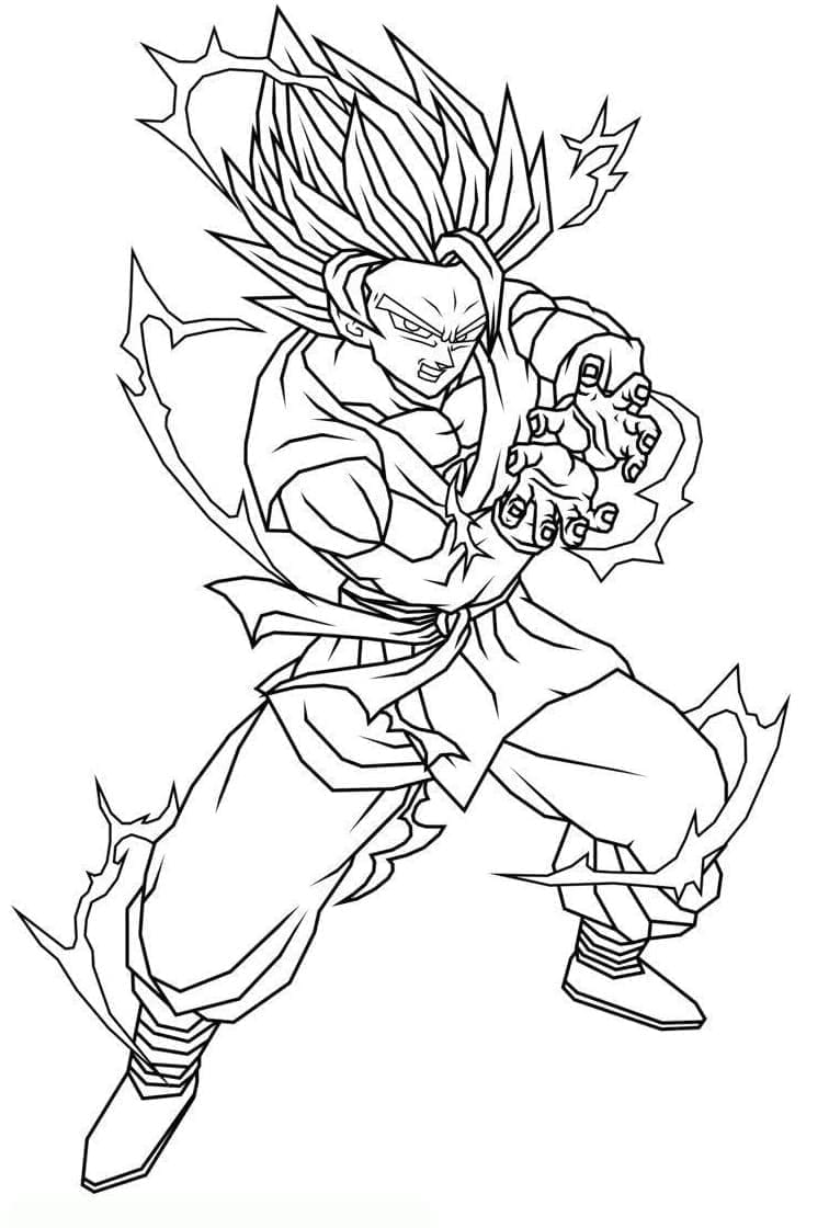 Desenho deGoku Forte para colorir