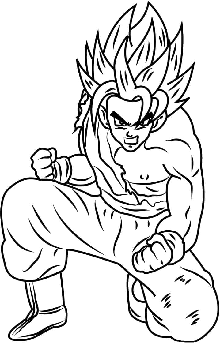 Desenho deGoku Super Saiyajin 1 para colorir