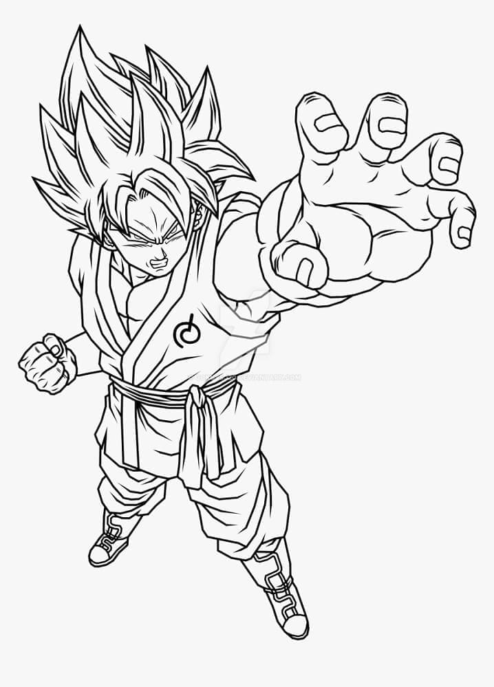 Desenho deGoku Super Saiyajin para colorir