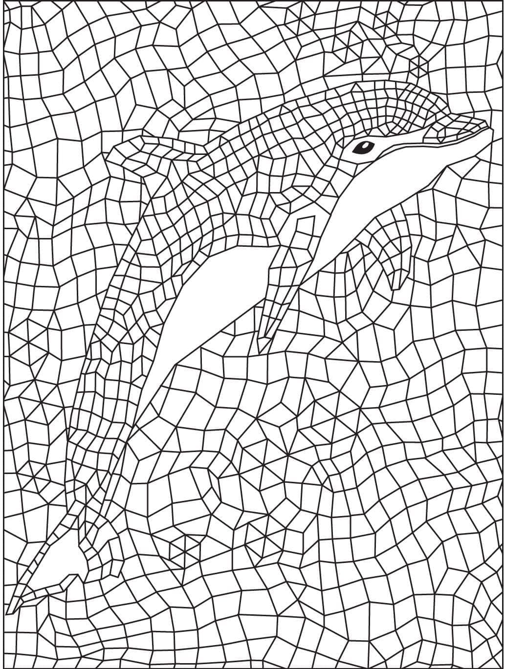 Desenho deGolfinho Mosaico para colorir