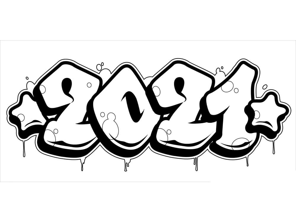 Desenho de Grafite 2021 para colorir