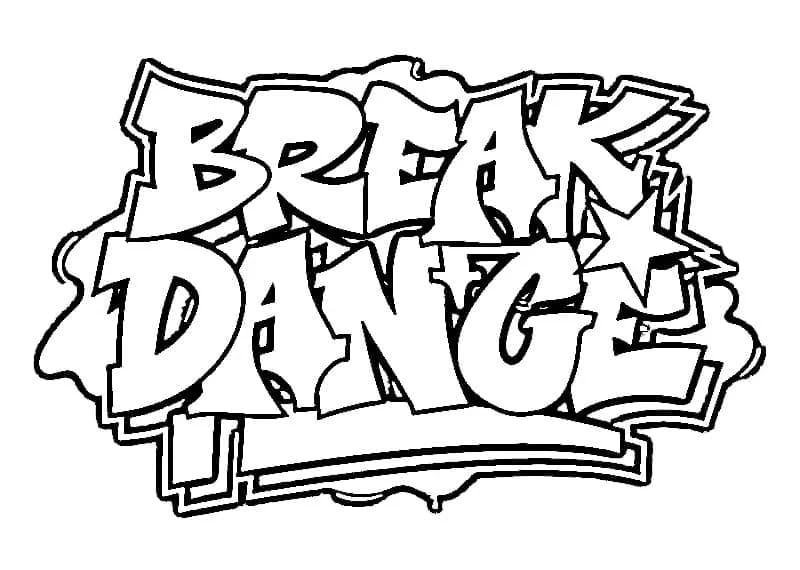 Desenho de Grafite Dança Break para colorir