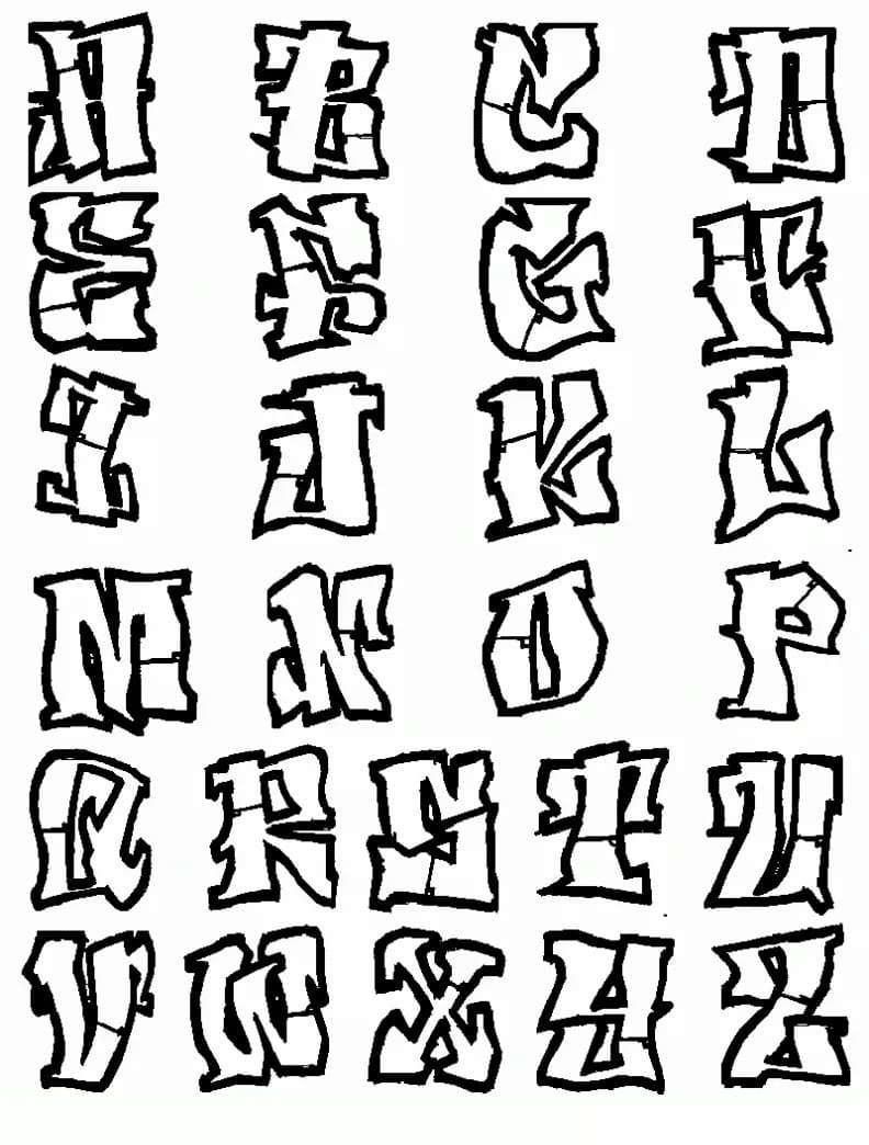 Desenho deGrafite Letras para colorir